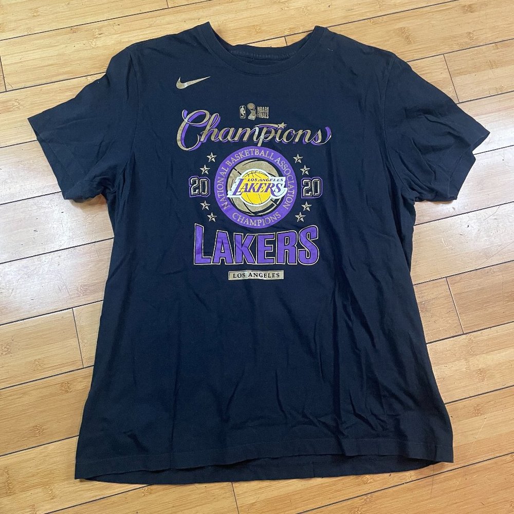 Nike NBA Los Angeles Lakers 2020 Champions NBA Finals Blk T Shirt Men Sz XL